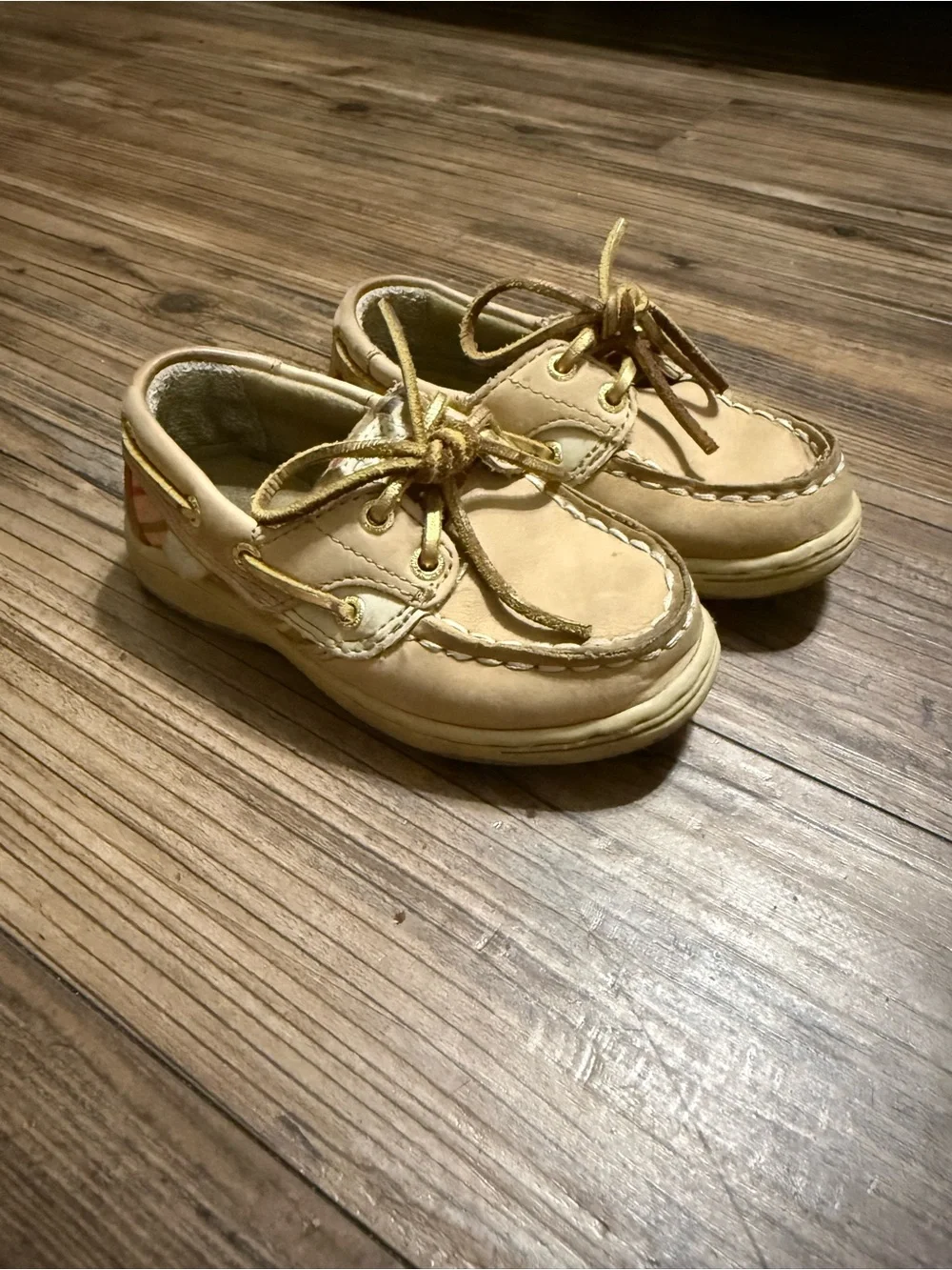 Sperry Kids Moccasin Boat Shoes in Tan